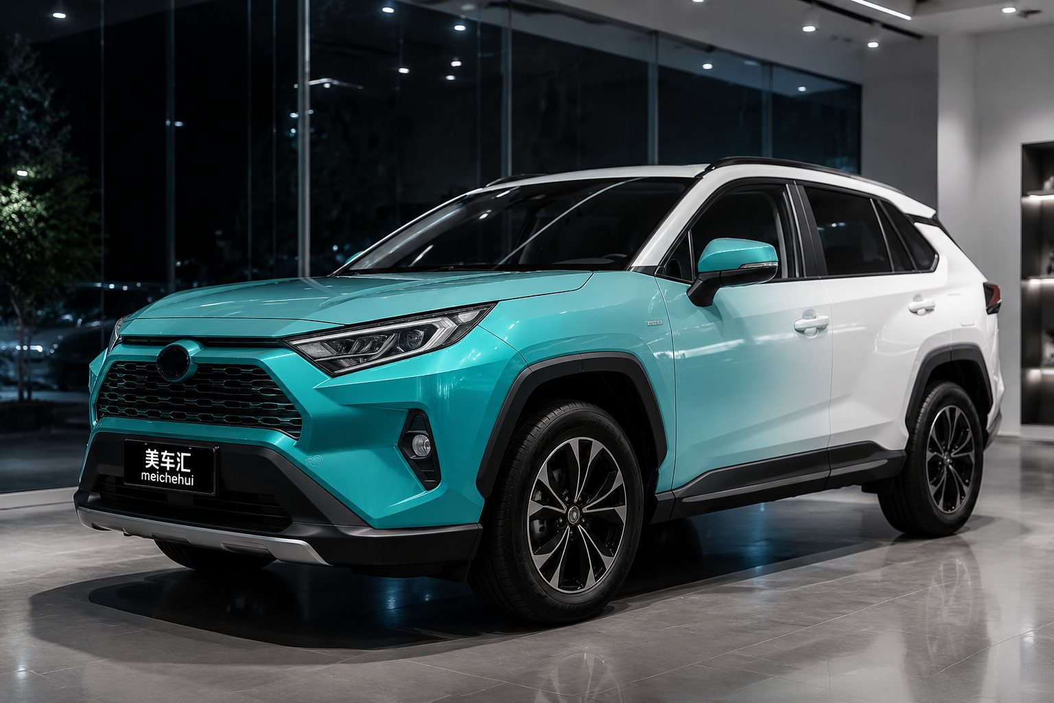 孔雪虹影配RAV4荣放，青白渐变显得更修长